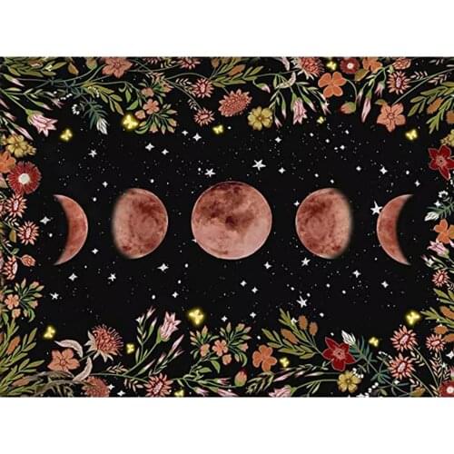 5D Diamond Painting Kits DIY Diamond Art Moonlit Moon Phase Surrounded Landscap Flowers Diamond Arts Craft for Home Wall Decor