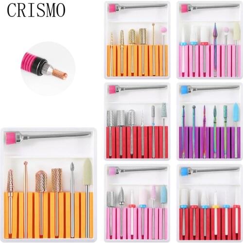 CRISMO 6 Type Tungsten Carbide Burrs Nano Coating Nail Drill Bit Metal Bits Apparatus for Manicure Art Tools
