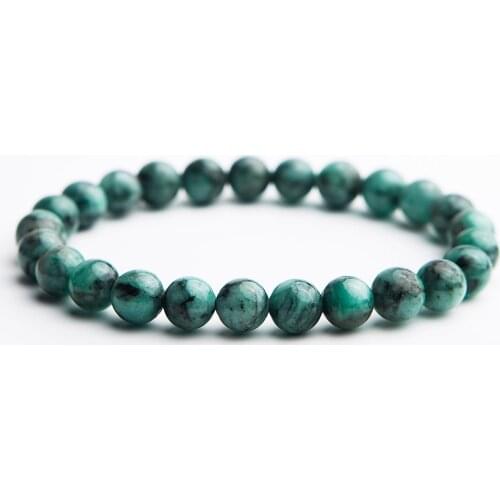 Genuine Natural Green Emerald Crystal Round Beads Bracelet 7mm 8mm 9mm 10mm Gemstone Women Stone Rarest Bracelet Jewelry AAAAA
