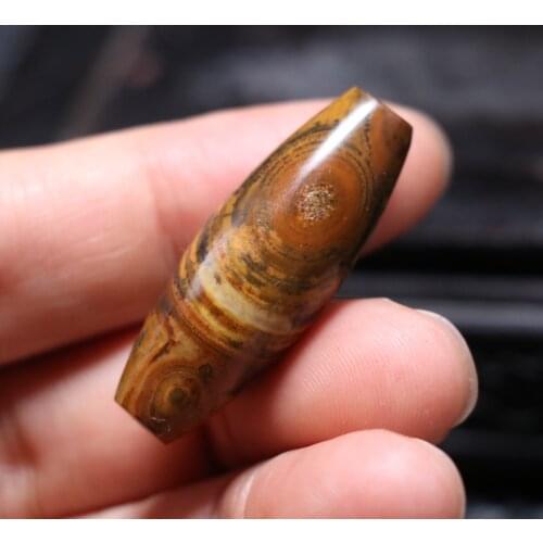 No.2117O15 Big Treasure Talisman Magic Energy For Healing Tibetan old Agate Natural Eyes Meng dZi Bead Amulet timestown