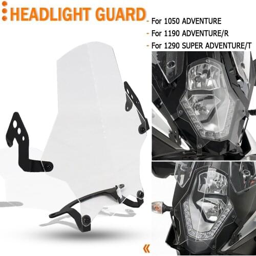 NEW Motorcycle CNC Acrylic Clear Headlight Protection Guard Cover For 1050 Adventure ADV 1190 Adventure/R 1290 Super Adventure/T