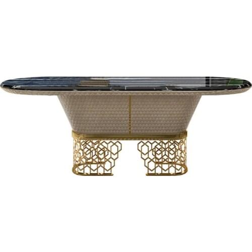 Dining table Hong Kong villa creative dining table chair combination Italian style minimalist furniture customization