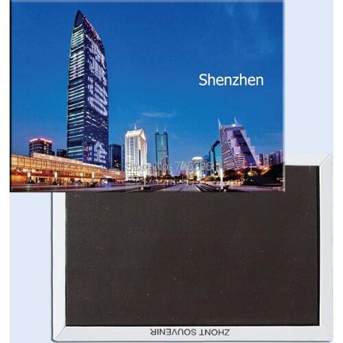 Over $12, ShenZhen CIty of China,Kingkey Building Night view Rectangle Metal Fridge Magnet 5458 Tourism Souvenir