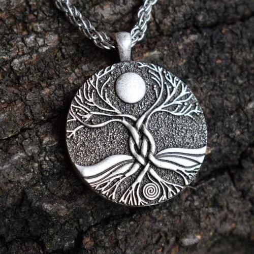 Celtics Triple Moon Goddess Wicca Amulet tree of life necklace
