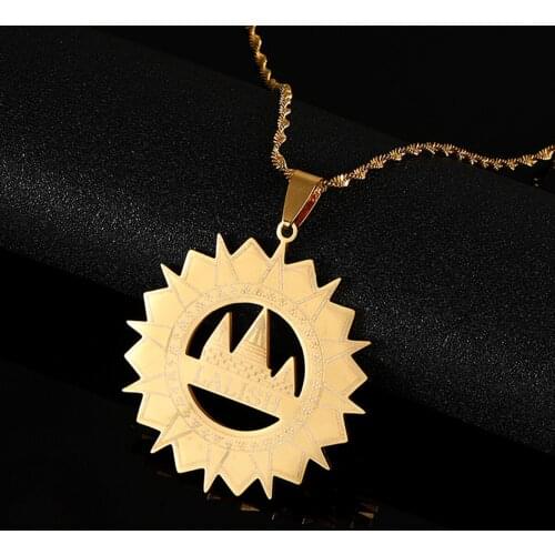 Stainless Steel Lalish Pendant Necklaces Fashion Yezidi Faith Pilgrimage Jewelry