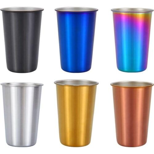 304 stainless steel beer cup Nordic milk tea cold drink cup set titanium-plated coffee cup