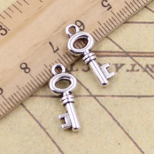 50pcs Charms Skeleton Key 18x6mm Tibetan Pendants Crafts Making Findings Handmade Antique Jewelry DIY For Necklace