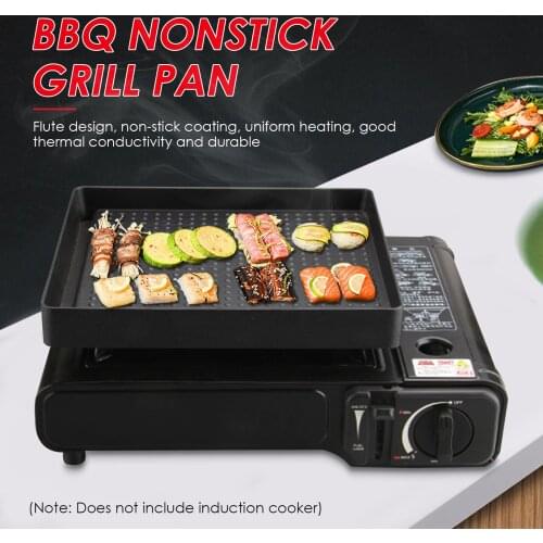 Portable Grill Pan Aluminum Alloy Durable Non-stick Bakeware Square Baking Tray For Outdoor And Kitchen Compatible All Great