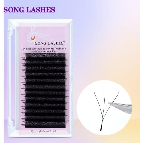 SONG LASHES 3D W-Shaped Eyelashes Extension 3 Tip C/D Curl High Quality Idividual Lash
