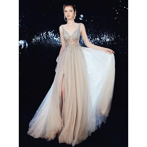 Luxury Vintage Robesukienka Wizytowa Banquet Host Vestidos Largos Verano Birthday Party Robe Elegante Femme Puffy Dress A048