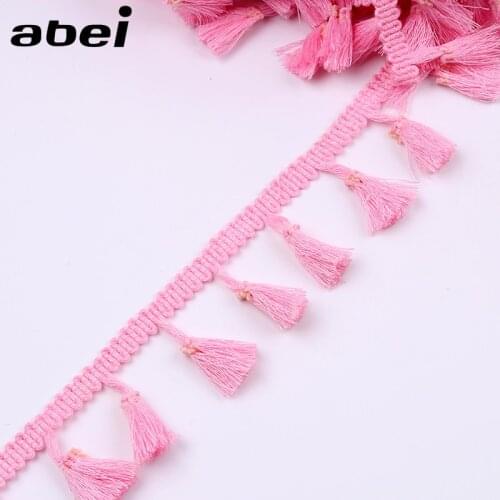4cm Pink Lace Trims 3Yards/lot Tassel Ribbon DIY Fringe Hanging lace for Wedding Party Craft Decors Handmade Sewing Accessories