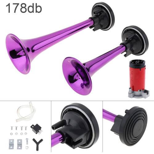 Universal ABS Trumpet Horns 12V 178dB Super Loud Tone Air Horn Set Trumpet Compressor for Motorcycle Car Boat Truck