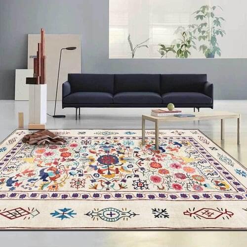 Fashion American Retro Fresh Water Color Flower Living Room Bedroom Bedside Carpet Floor Mat Customization