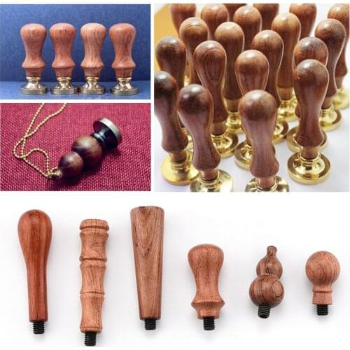 Vintage Sealing Wax Stamp Wooden Handle Multi-style Handle for Customized Wax Stamp DIY Craft