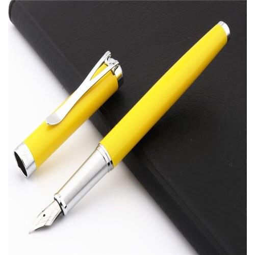 High quality Jinhao Y5 Jewelry hat Yellow colour Students school office stationery Fine Nib Fountain Pen New