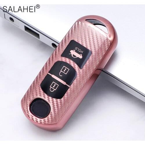 TPU Carbon Fiber Car Key Cover Holder Protection For Mazda 2 3 6 Axela Atenza CX5 CX7 CX9 MX5 Remote Full Cover Accessories