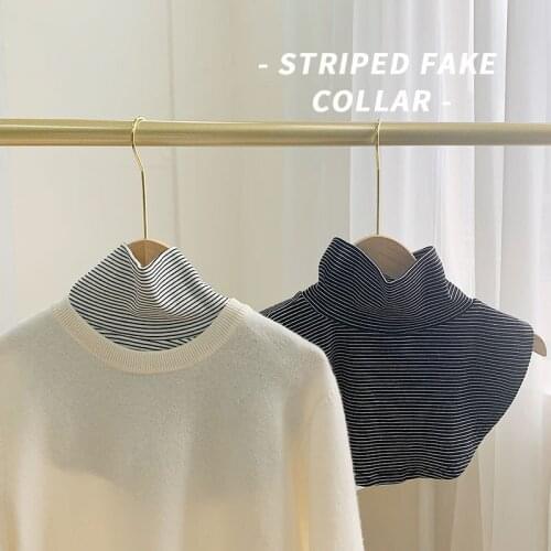 2021 Ladies Turtleneck Knitted False Fake Collar Autumn Winter Windproof Solid Color Detachable Collar Blouse Scarf Wrap Decor