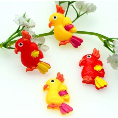 10PCS 34X22mm Flatback Resin Parrots Miniatures-DIY Scrapbooking Crafting Miniatures-Hair Pin Decoration Parts