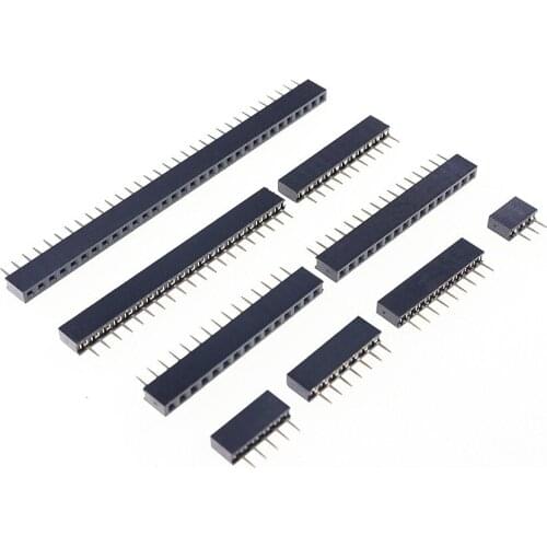 1000pcs 0.079" 2.0 mm Single Row PCB Female Header 2 3 4 5 6 7 8 9 10 11 12 13 14 15 16 17 18 19 20 24 25 40 Pin Through Hole