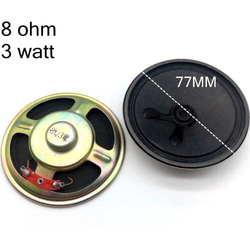 10X 8ohm 3w Ultra-thin Magnetic speaker 8 ohm 3 watt connetcors Diameter 77mm Thickness 20MM Paper plates FREE SHIPPING