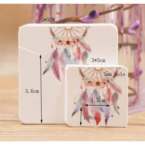 24designs Fashion Jewelry Display Necklace charms package card 50pc kraft Dreamcatcher /marble style pendant display tag card