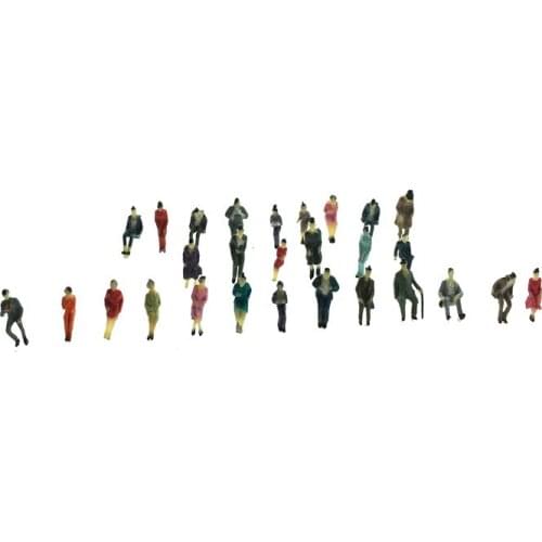 30pcs/set Not Repeating Architecture 1:87 Scale 1.3cm ABS Plastic Sitting Color Figures For Ho Train Layout
