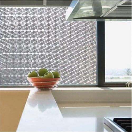 3D Stained Glass Window Film Removable Seilf Adhesive Glass Sticker Static Cling Vinyl Window Paper For Bathroom Home Decorative