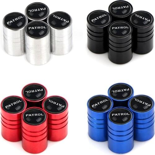 4pcs Car Wheel Tire Valve Caps Stem Case For Nissan PATROL Car Badge Auto Accessories Aluminum alloy