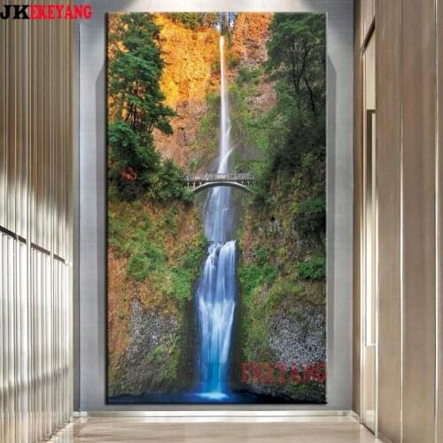 Large 5D Diy diamond painting waterfall Diamond Mosaic Rhinestone Embroidery cross stitch Y4336