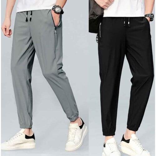 Mens Womens Sporty Pants Ice Silk Cool Summer Thin Trousers UVprotection Quick Dry Fishing Cycling Elastic Trousers Size M-8XL