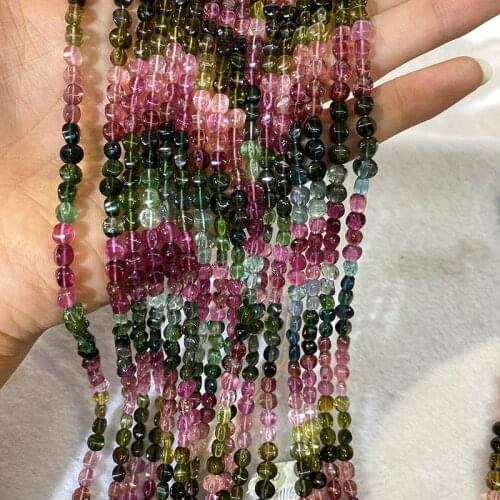 4x5mm Colored Tourmaline Natural Beads Abacus Accessories Semi Precious Stone Crystal Necklace Bracelet Earring Cut Bead