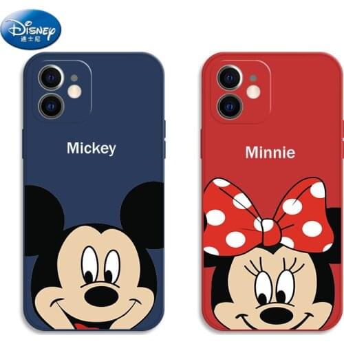 Disney Case For iphone 13 Pro Max cartoon Mickey Minnie Mouse soft liquid silicone cover For iphone 13pro 13mini funda case