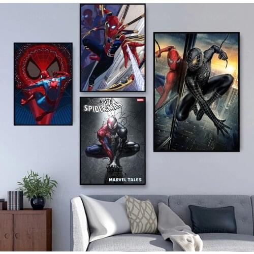Children Bedroom Home Decor Classic Marvel Movie Anime Superhero Wall Art Canvas Painting Nordic Poster Print Spiderman Pictures