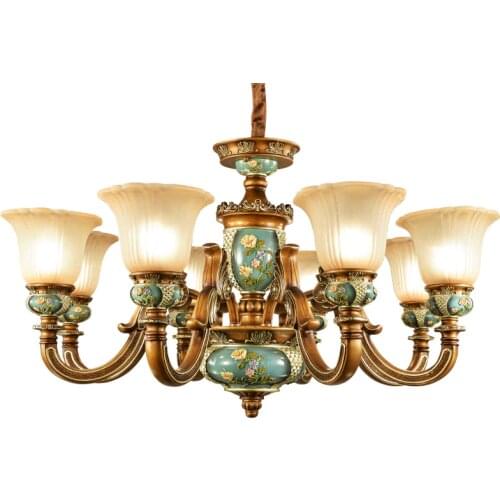 European Chandelier Living Room Led Lamp Restaurant lights Bedroom Resin Atmosphere Luxurious Antique Style Chandeliers