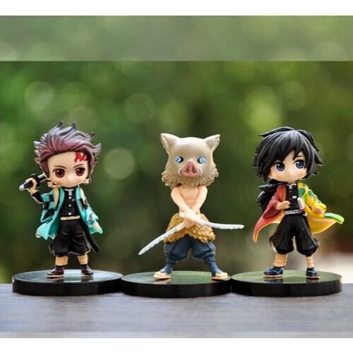 6Pcs/Set Anime Demon Slayer Kimetsu No Yaiba Figurines Kamado Tanjirou Kamado Nezuko Agatsuma Figure Kid PVC Model Toys Doll