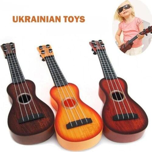 Classical Simulation Wood Grain Ukelele Guitar Toys Kids Musical Instrument Gift Interesting Enhancing Intimacy Relationship