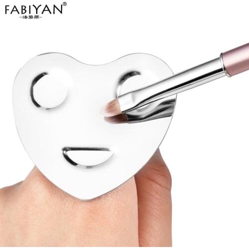 Finger Ring Stainless Steel Nail Art Adjustable Palette Dish Heart Gel Polish Manicure Painting Color Mixing Makeup Foundation