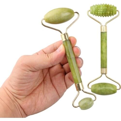 Facial Beauty Massage Jade Roller Double Head Slimming Face Healthcare Lifting Wrinkle Remover Handheld Massager Dropship