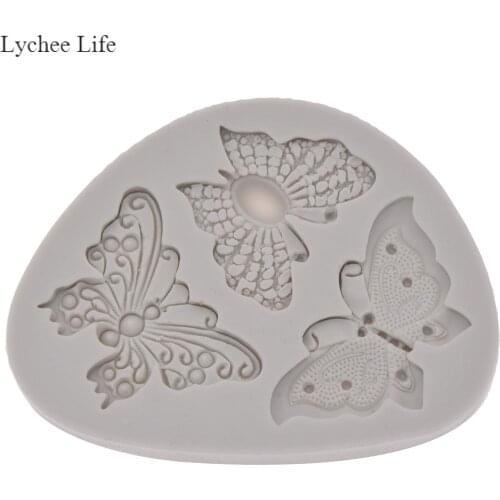 Lychee Life 3D Butterfly Polymer Clay Silicone Molds Diy Wall Crafts Decorating Modeling Clay Tools