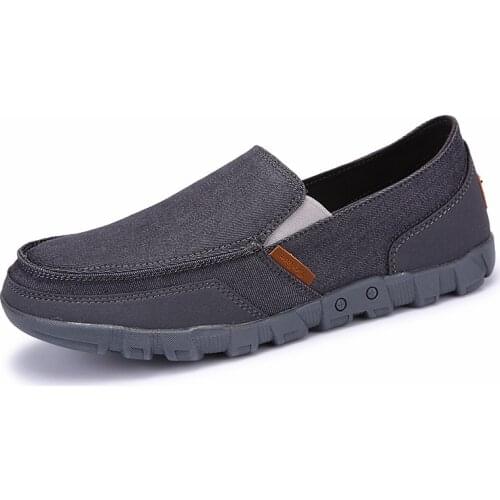 2020 Men New Premium Canvas Soft-soled Shoes Male Fashion Footwear Walking Comfortable Loafers Black Blue Shoes for Men 38-45