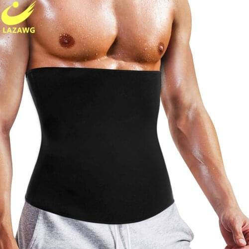 LAZAWG Mens Waist Trainer Neoprene Belt Body Shaper Belly Trimmer Slimming Corsets Control Sport Burner Workout Weight Loss