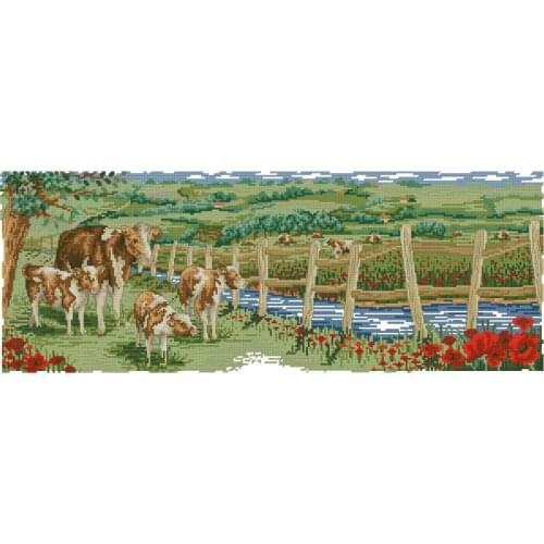PCE716 Grazing Needlework,For Embroidery,DIY 14CT Unprinted Arts Cross stitch kits Set Cross-Stitching Home Decor