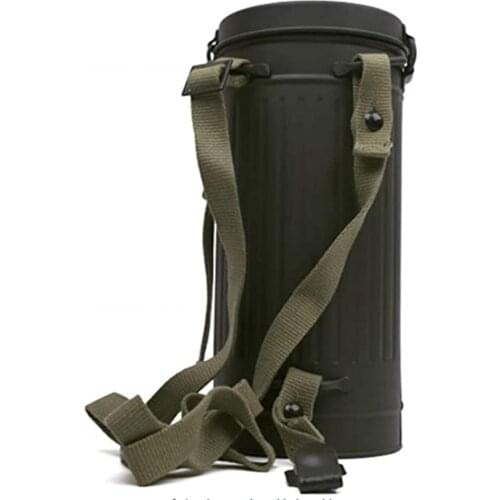 German Gas Mask Canister Leather AccessoriesOutdoor Tactical Tool Retro Canister Box Storage Box Metal