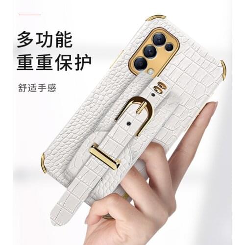 Newest For OPPO Reno 6 5 4 Pro Case Airbag Leather Bracket Anti-fall for OPPO Realme 8 Pro C15 C21 V15 V13 GT Phone Cover Reno5