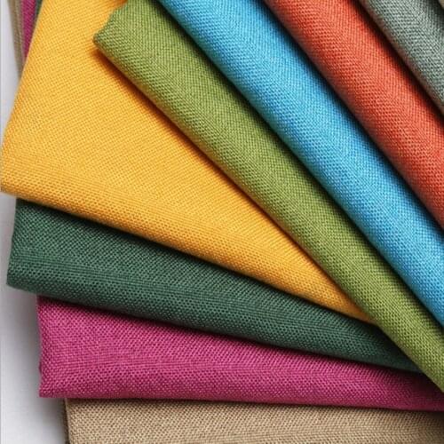 Solid color Cotton Linen Fabric For Patchwork Quilting/DIY Sewing/Sofa Table Cloth/Furniture Cover Tissue/Cushion Meter
