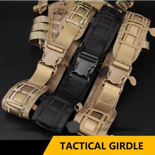 Military Tactical Molle Girdle 1000D Nylon Convenient Airsoft Belt Army Training Soft Padded Combat Hunting Battle Waist Belt