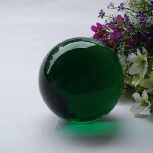 Crafts Figurines 50mm Green Artificial Rare Quartz Crystal Glass Natural Feng shui Healing Crystals Balls Sphere gemstone