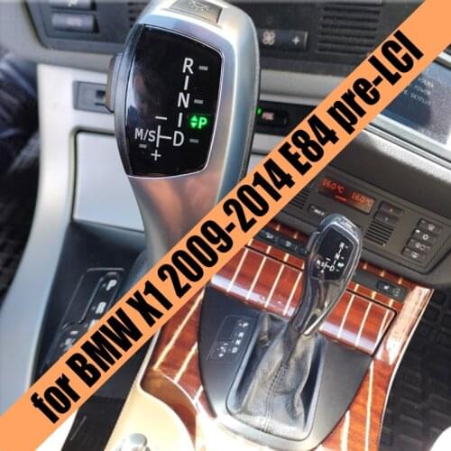 Shifter Lever Shift Handle Replacement Carbon Fiber Black Silver LED Gear Shift Knob for BMW X1 2009-14 E84 Pre-LCI Accessories