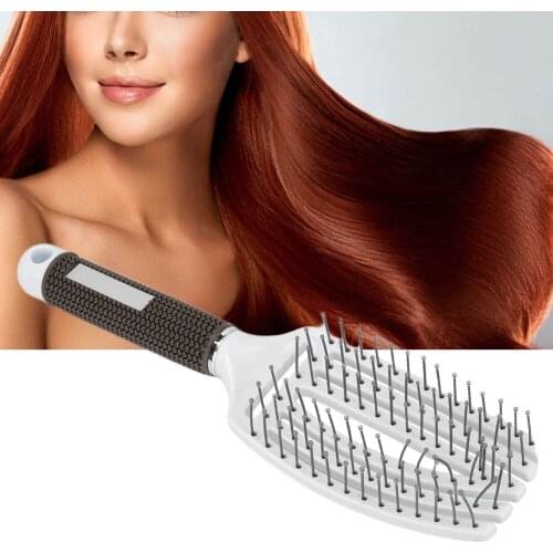 Salon Detangling Brush for Curly Hair Non-slip Rubber Hair Brush Comb Scalp Massage Brushes Hair Styling Tool Hair Salon White