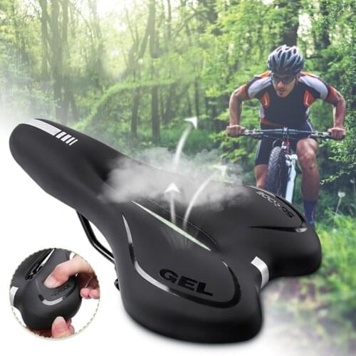 Silicon Gel Reflective Shock Absorbing Hollow Bike Saddle MTB Bicycle Seat Breathable Rainproof Cycling Road Mountain
